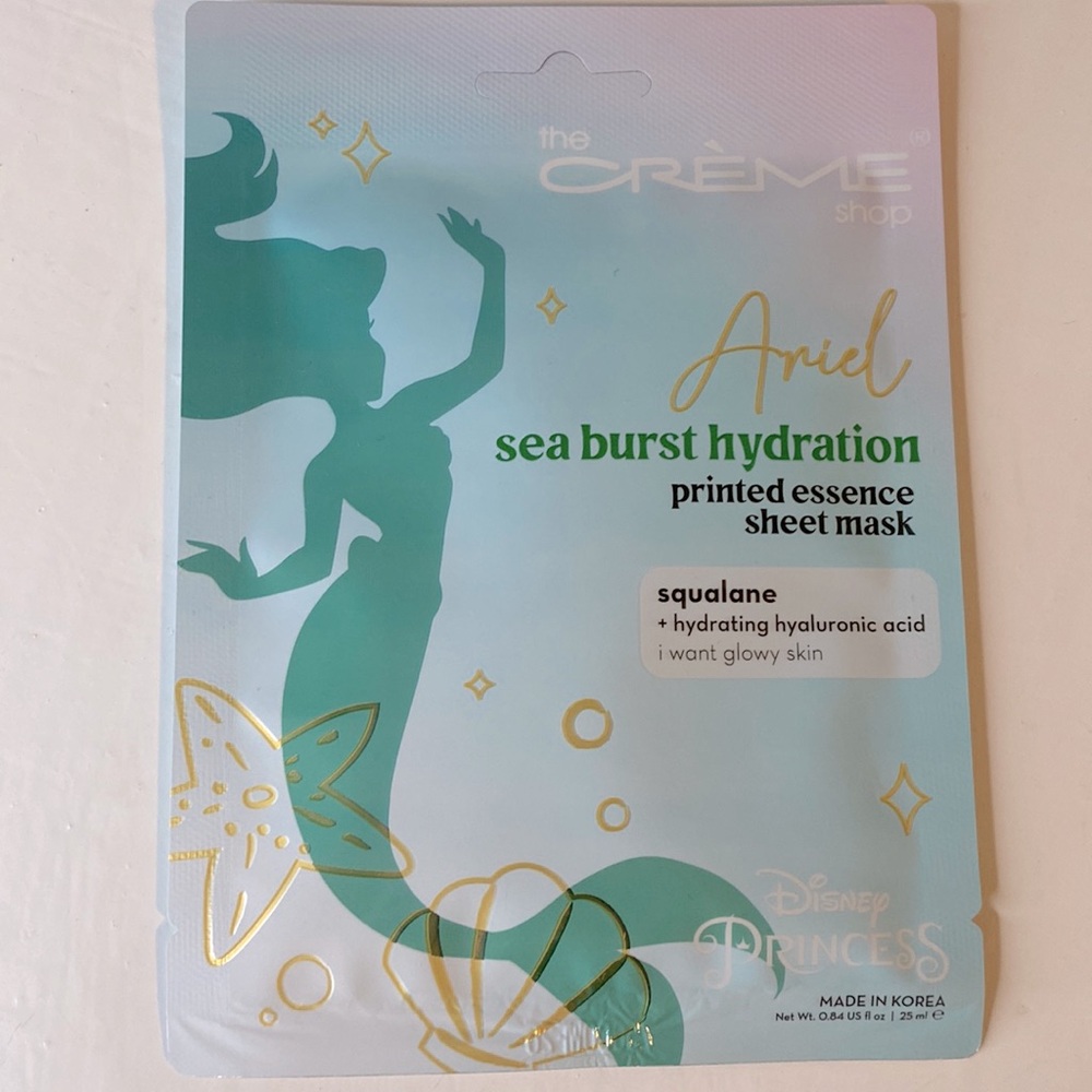 4/$20 the Crème shop Disney Prince Ariel Sheet Face Mask